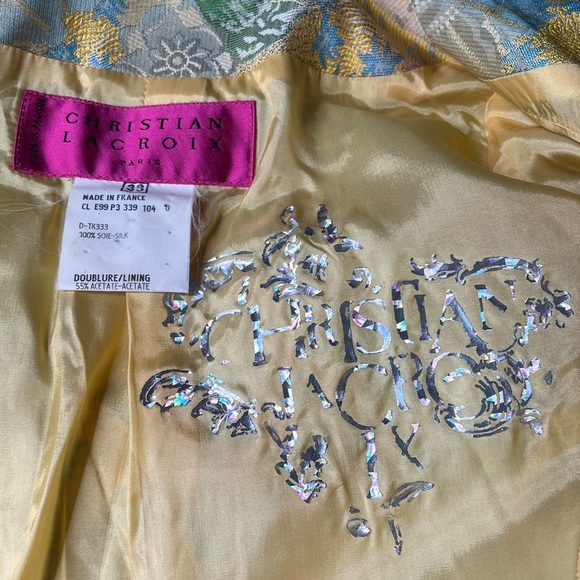 Christian Lacroix Sz 38 (4) Silk Brocade Fitted 3/4 Sleeve Button Front Jacket - Picture 13 of 13